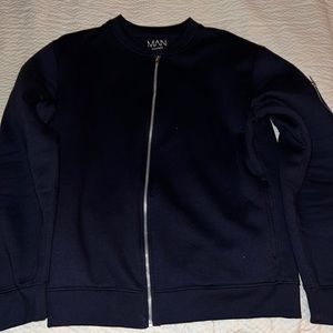Dark Blue BoohooMan Bomber jacket